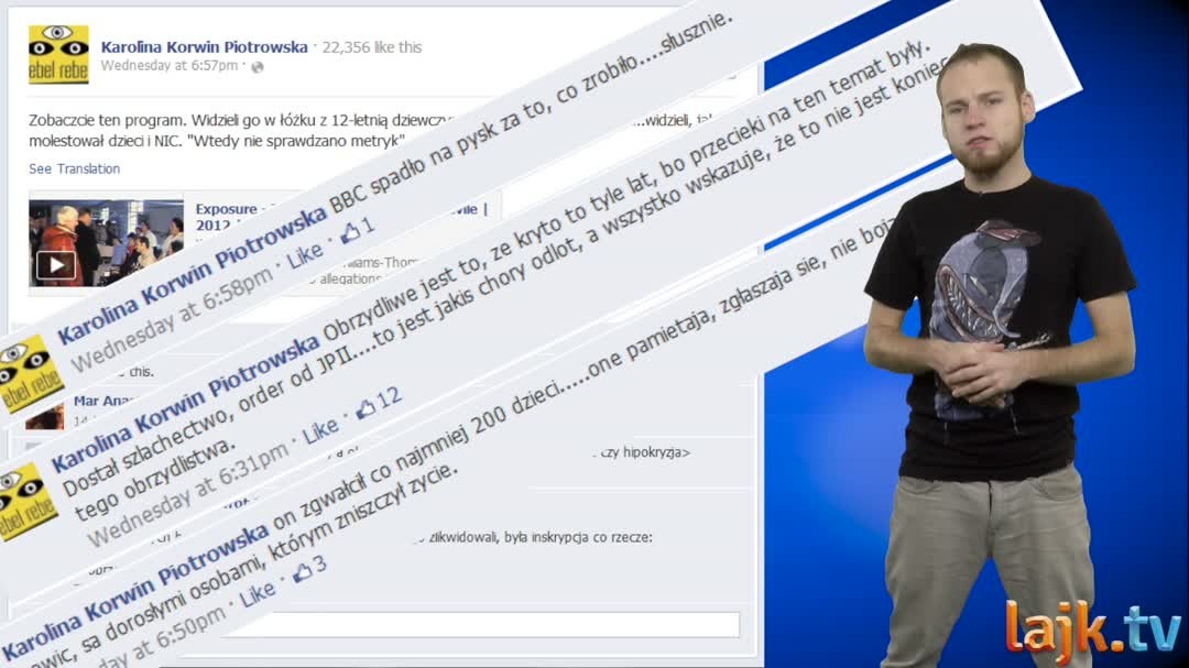 WRZUTA - Fejs Celebryje (26.10) - Karolina Korwin-Piotrowska szokuje hipokryzją